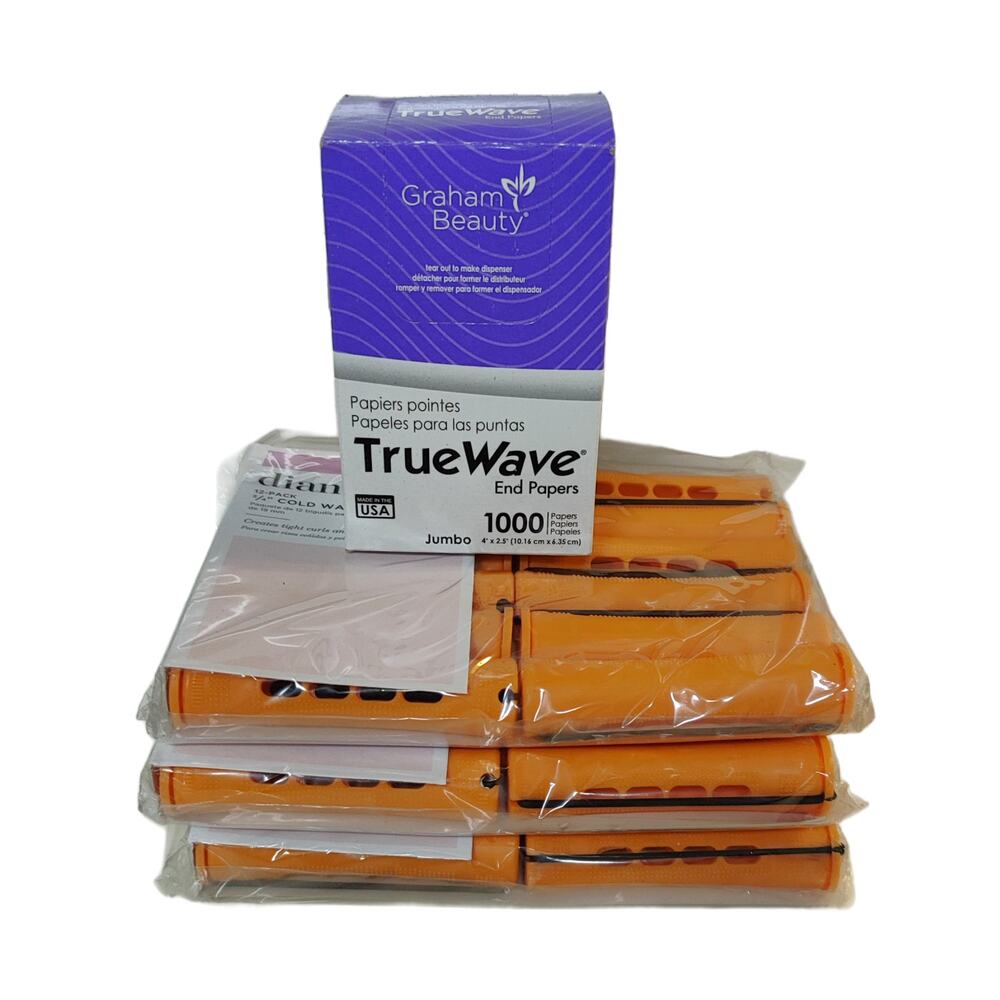 Diane 3/4" Cold Wave Rods(3 Bags) + True Wave Jumbo End Papers